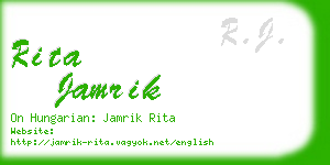 rita jamrik business card